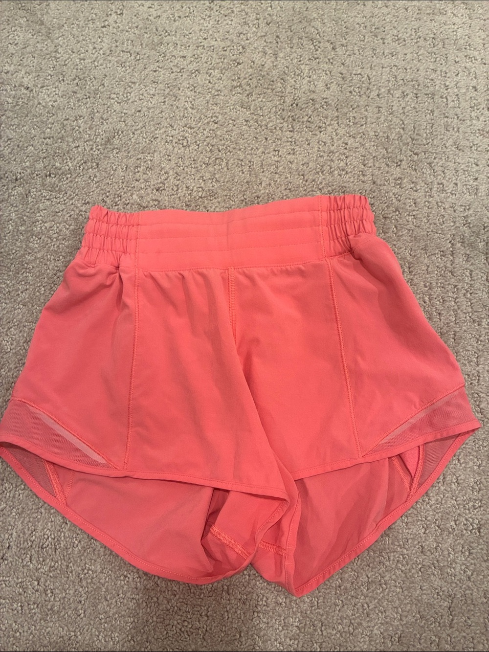 lululemon athletica Coral-Orange High-Waist Athletic Shorts